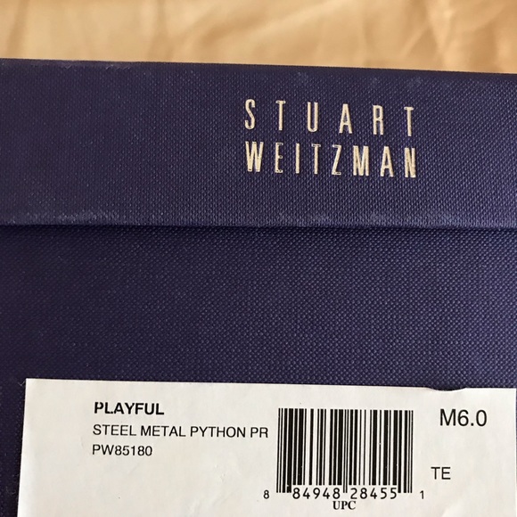 SOLD ON TRADESY!!! Stuart Weitzman ‘Playful’ python wdg sdl. Size 7. NWOT - Picture 7 of 7